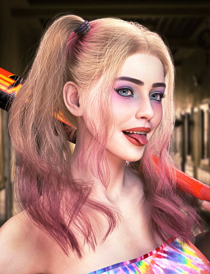 DForce FE Ombre Ponytails Strand Based Hair for Genesis 9, 8 and 8.1