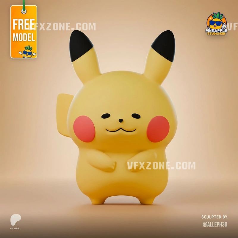 Pikachu Smile — Pokémon 3D model