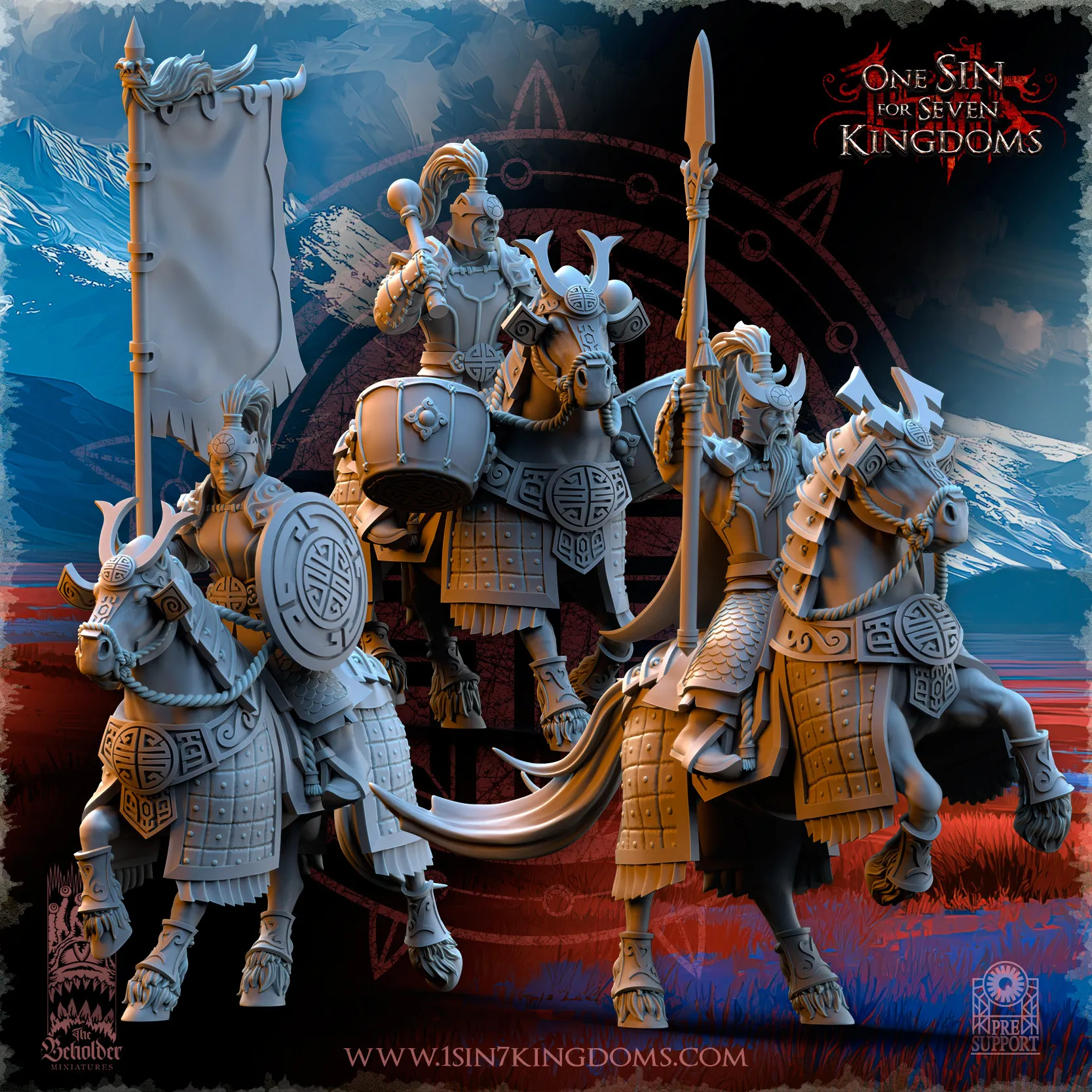 Astarii Dynasty Riders Command Group — Original Fantasy 3D model