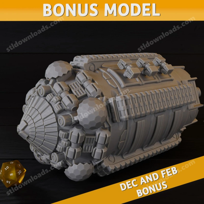 Gigantic Asteroid Mega Drill — Original Sci-Fi 3D model