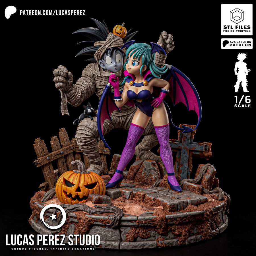 Goku and Bulma Halloween Diorama — Dragon Ball Z 3D model