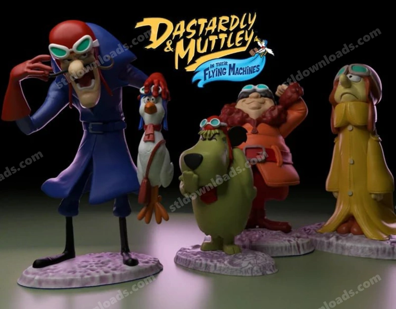 Dick Dastardly and the Flying Machines — Wacky Races 3D model