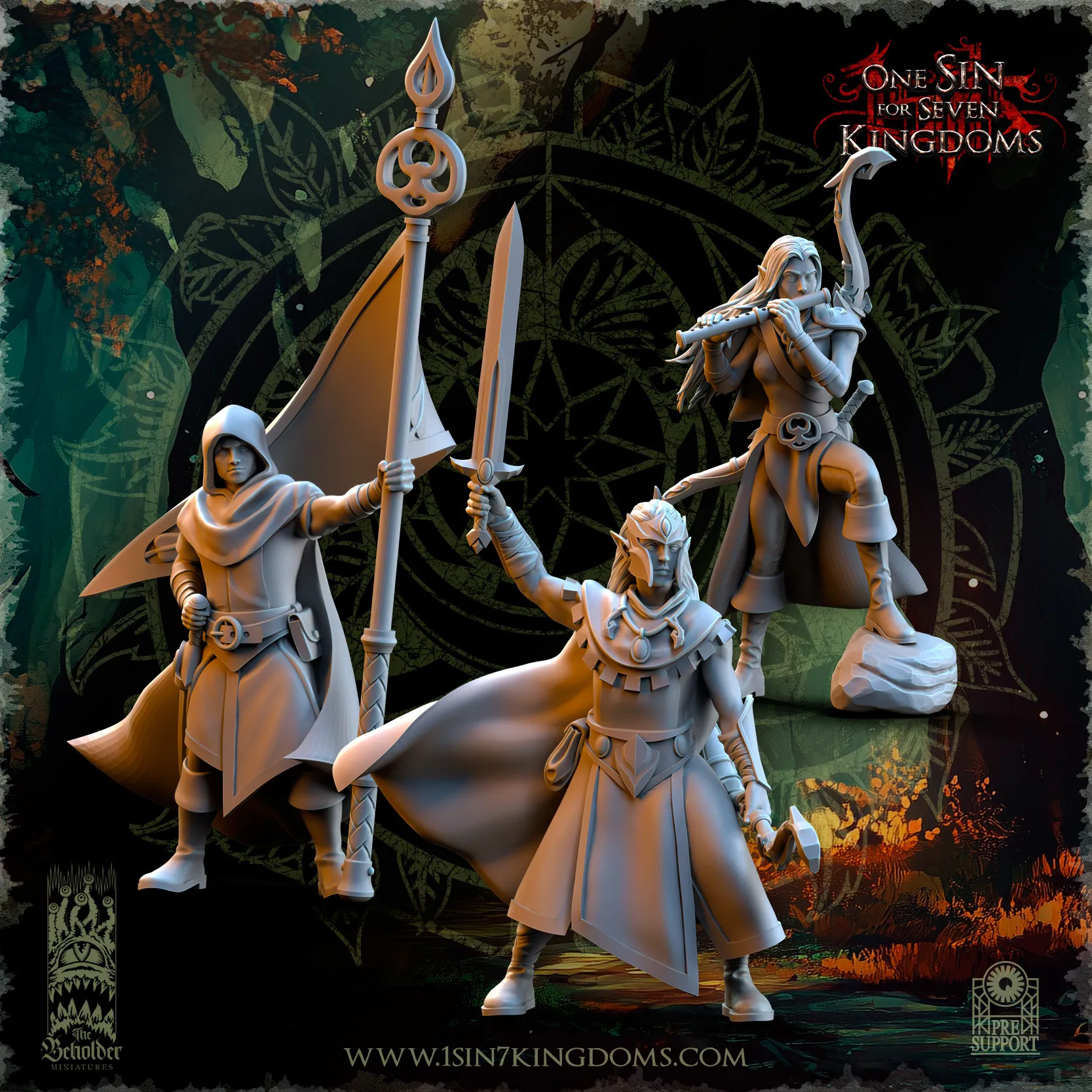Evergreen Elves Rangers Command Group — Original Fantasy 3D model