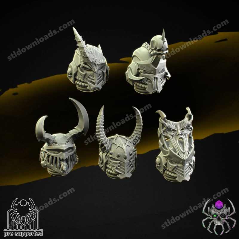 Fallen Knights Heads — Original Fantasy 3D model
