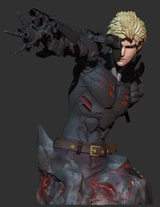 Genos Bust — One-Punch Man 3D model