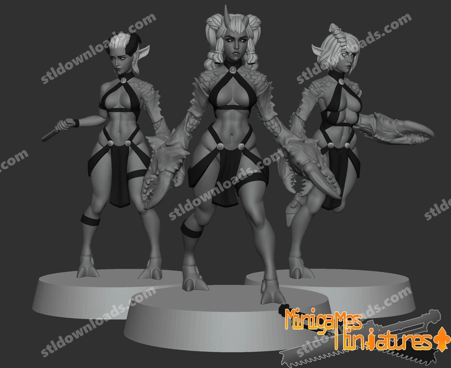 Demonesses Anime Figurines — Original Collection 3D model