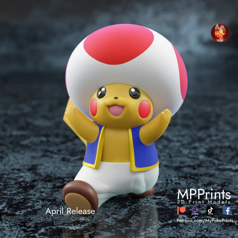 Sakura and Toad Pikachu — Pokémon 3D model