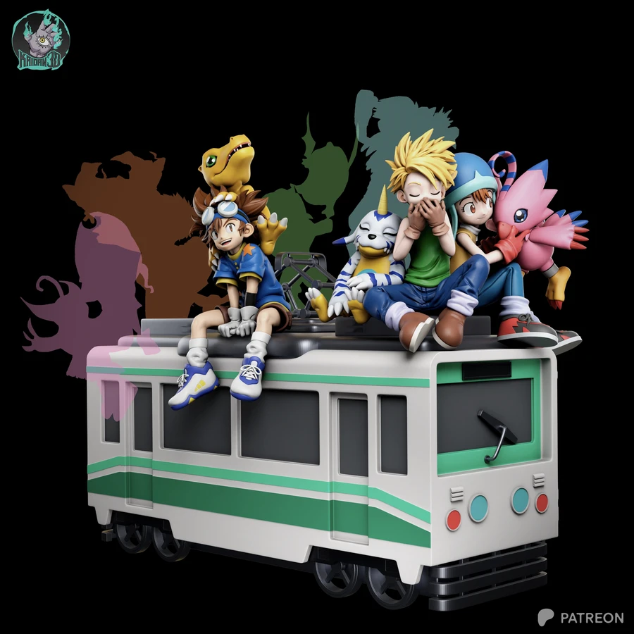 Sora and Biyomon — Digimon 3D model