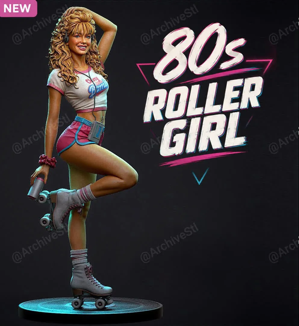 80s Roller Girl — Original Character 3D model