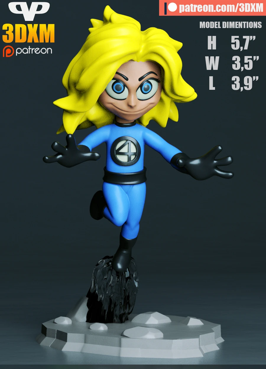Susan Storm Chibi — Marvel 3D model