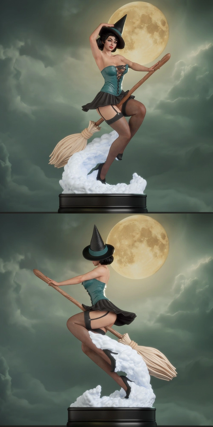 Witch Bombshell Pin-Up — Original Character 3D model