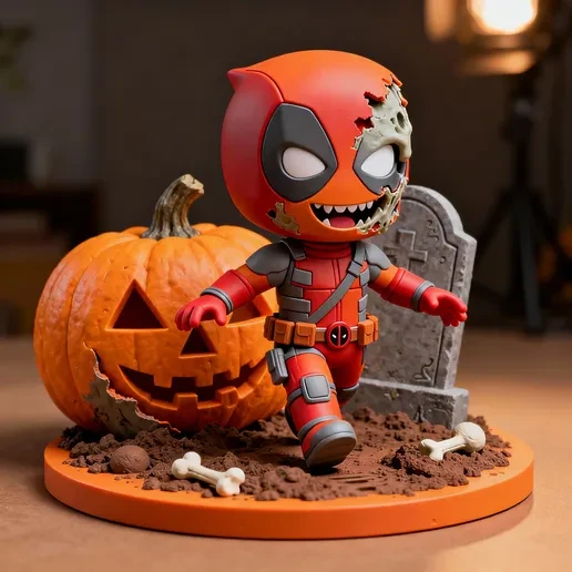 Zombie Deadpool Chibi — Marvel 3D model